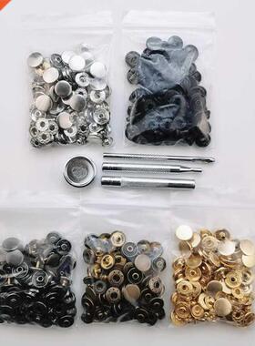 5 Colors(Each 25 Sets) Snap Buttons+4 Tools Metal Press Stud