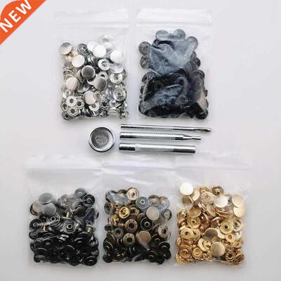 5 Colors(Each 25 Sets) Snap Buttons+4 Tools Metal Press Stud