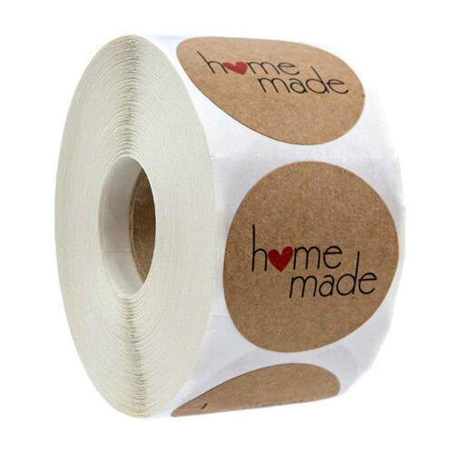 100-500pcs Kraft Paper Homemade With Love Stickers Scrapbook