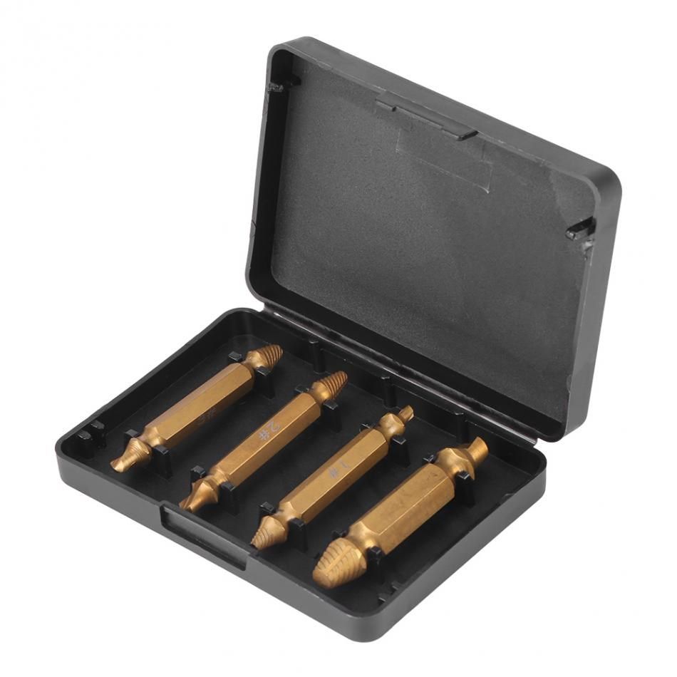 4pcs Double Side Broken  Carpentry Damaged Screw Extractor D