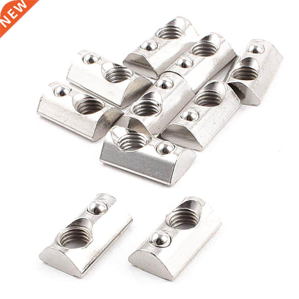 10x M8 Female Thread Roll-in Ball T Slot Nut Silver