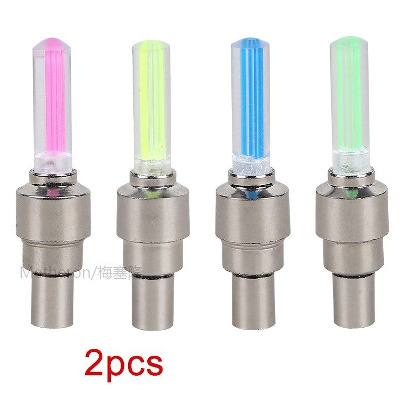 2PCS New Bike cars Light Wheel Tire Valve Cap Bicycle Lights