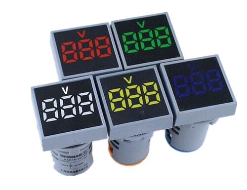 22mm Mini Digital Voltmeter Square AC 20-500V Volt Voltage T