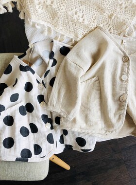 Cotton and Linen Cardigan 2020 Spring and Summer Korean Chil