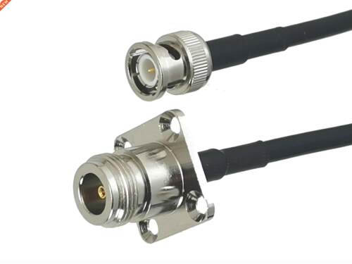 1Pcs RG58 BNC Male plug to N Female jack Flange Connector RF