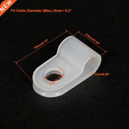 20Pcs R-type Nylon Cable Clamp Organizer Cord Clips 适用于 W
