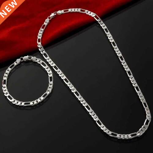 Charms 4MM Classic geometry chain 925 Stamped silver Bracele