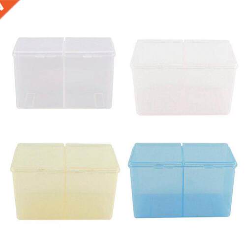 2 Compartments Cotton Pad Swab Storage Double lattice Accept