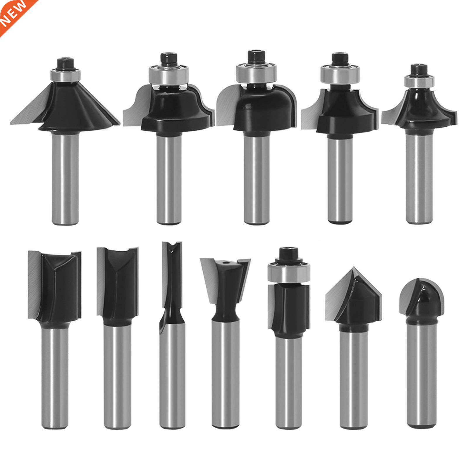 12Pcs Tungsten Carbide Router Bits Set Trimming Straight Mil