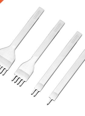 4Pcs/ set Leather Craft Tool Set Stainless Steel Hole Chisel