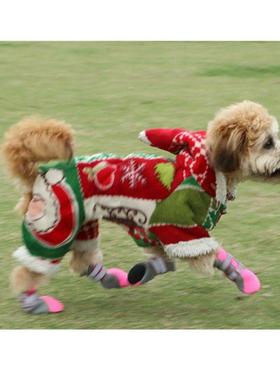 4pcs/set S/M/L Pet Dog Rain Shoes for Dogs Booties Rubber Po