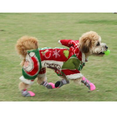 4pcs/set S/M/L Pet Dog Rain Shoes for Dogs Booties Rubber Po