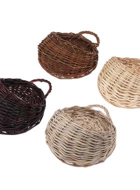 1PC Flower Planter Wall Hanging Wicker Rattam Basket Garden