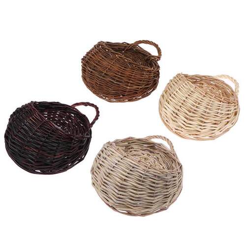 1PC Flower Planter Wall Hanging Wicker Rattam Basket Garden