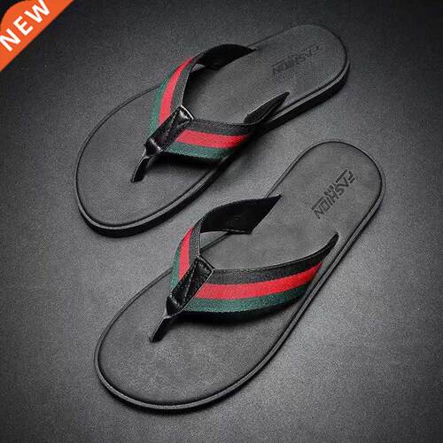 Qmaigie flip flops men high quality designer flat Shoes outd