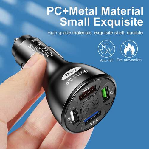 QC.0 50W 7A 4 Ports USB Car Charger Auto Car Fast Charging