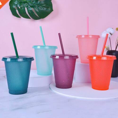 Creative Straw Cup Sequined Glitter Cup Colorful Coffee Juic
