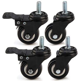 4 x Heavy Duty 50mm PU Swivel Castor Wheels Trolley Furnitur