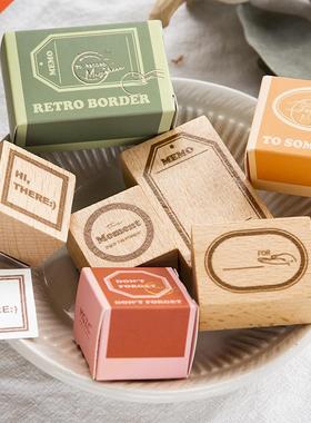 Yoofun 9 Design Vintage Border Wooden Rubber Stamps Bullet