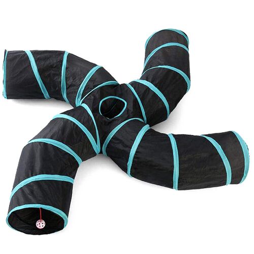 Pet Cat Tunnel Toys 4 Way,Indoors Collapsible Cat Tunnels Tu