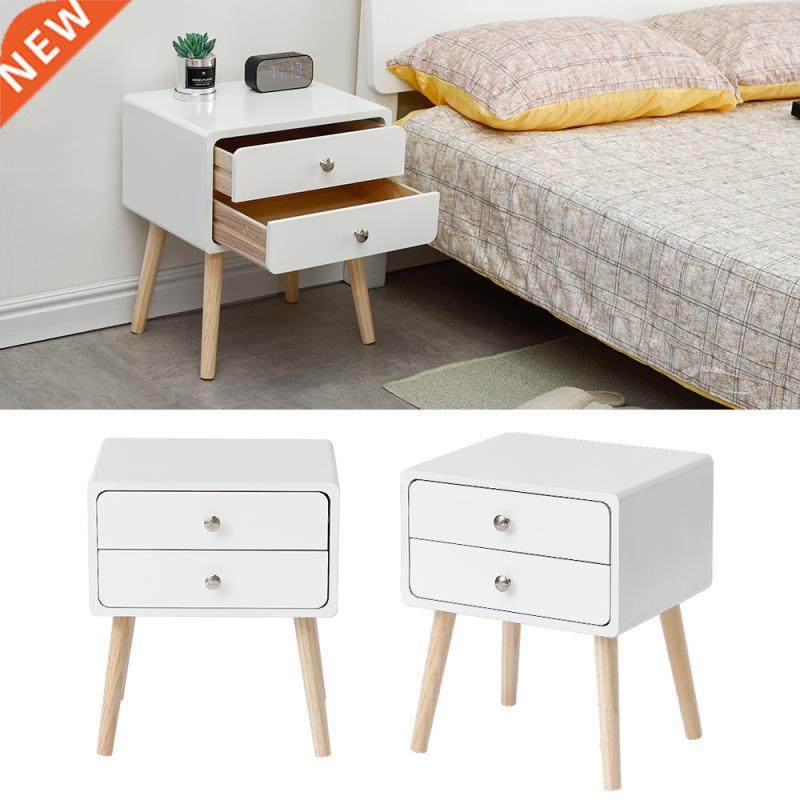 1pcs 42*32*50cm Wood Two Drawers Nordic Minimalist Bedside T