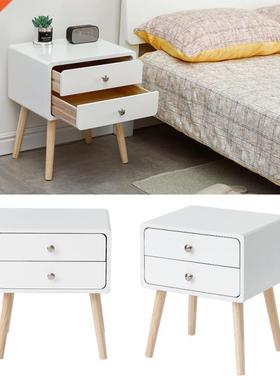 1pcs 42*32*50cm Wood Two Drawers Nordic Minimalist Bedside T