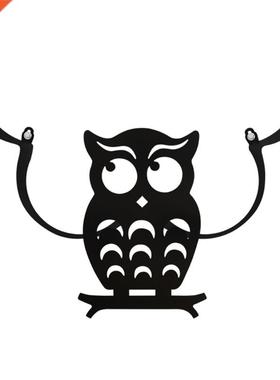Black Owl Toilet Paper Holder Wall-Mount Bathroom Iron Stora
