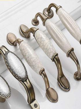 European crack ceric handle antique ronze cainet drawer