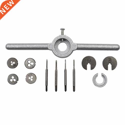 10pcs Mini HSS Metric Taps Dies Wrench Handle Kit M1-M1.6 Sc