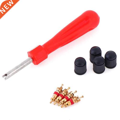 1 Set Tire Valve Service Kit 4 Valve Cores 4 Valve Caps 1 Va