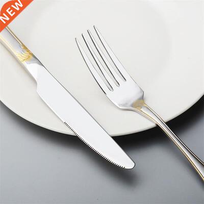 4 16 24Pcs Gold Stainless Steel Cutlery Set Fork Spoons Kni