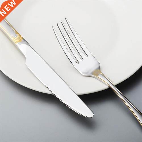 4 16 24Pcs Gold Stainless Steel Cutlery Set Fork Spoons Kni