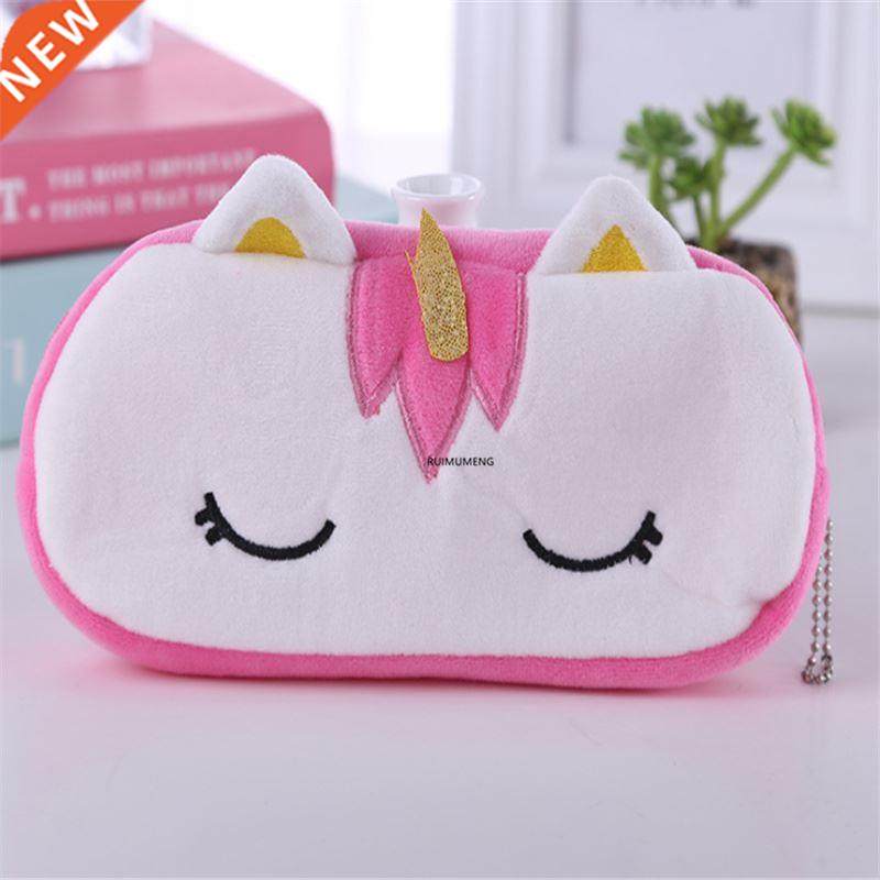 2Sizes, Plush Cartoon Unicorn Women Coin Purse Mini Cute Zip