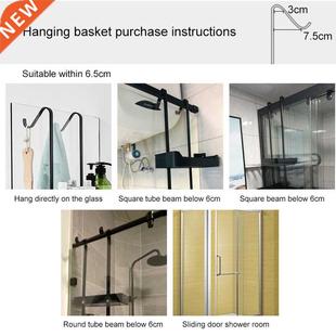 Shelves Bathroom Shelf Black Nail Bath Organizer fre Hanging