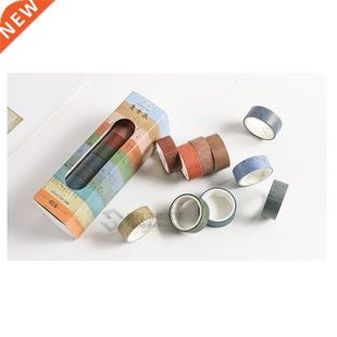 10pcs Vintage masking tape set 15mm decoration Grid plaid Mo
