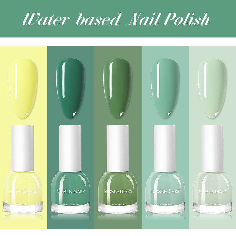 NICOLE DIARY 8ml Water-based Nail Polish Summer Avocado Gree