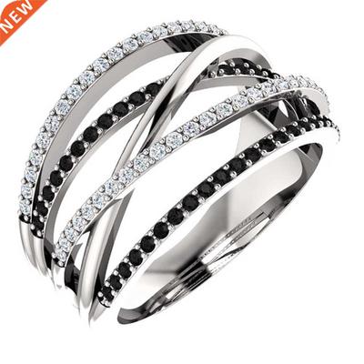 Huitan New Twist Ethnic Style Women Finger Rings With Black&