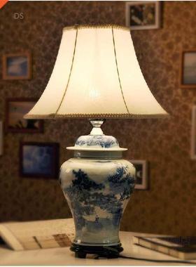 Antque Blue And Whte Mountans-and-waters Porcelan Ceram