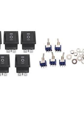 5Pcs  Pin 2P2T DPDT ON-OFF-ON Toggle Switch & 5Pcs 6 Pin