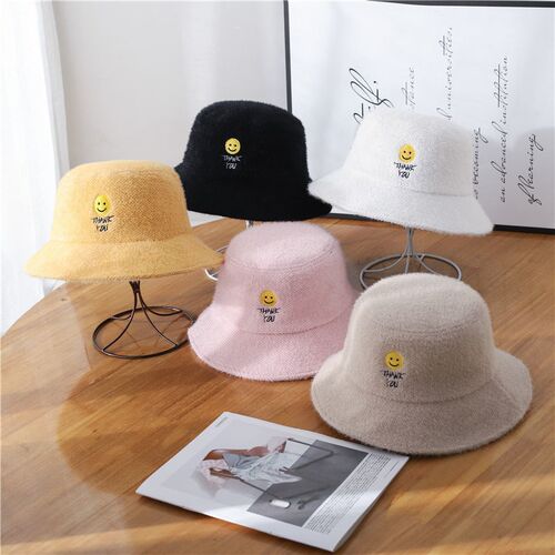 Autumn and winter rabbit hair blended fisherman's hat female