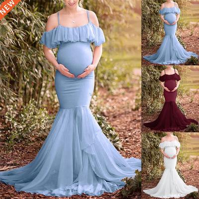 Off Shoulder Maternity Dress Womens Pregnants Maternity Phot