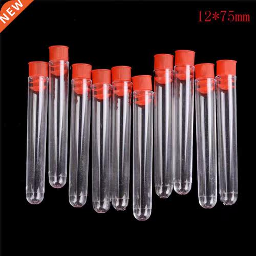 10pcs/lot Transparent Plastic Laboratory Test Tubes With L