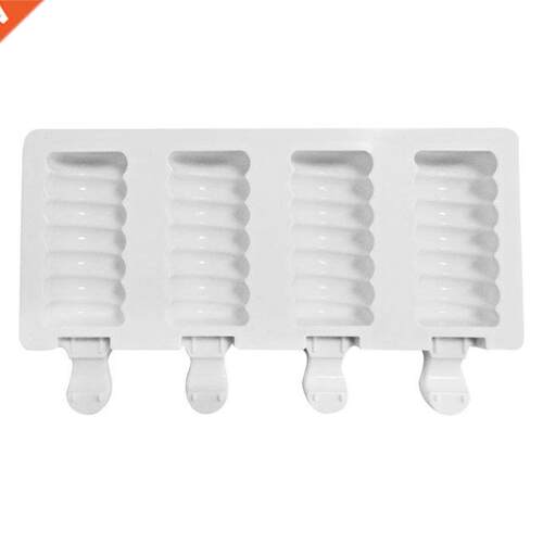 Ice Cream Mold Silicone 4 Slots Ice Cube Tray Heat-resistant