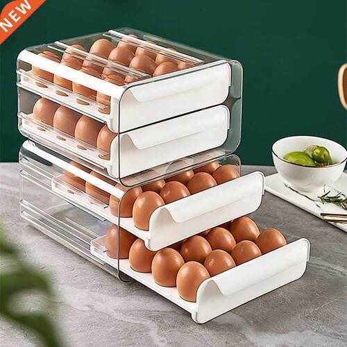Plastic Refrigerator Anti-Drop Egg Storage Box Support Stack