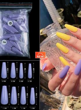500pcs/bag Long Coffin Stiletto Fake Nails ABS New Design