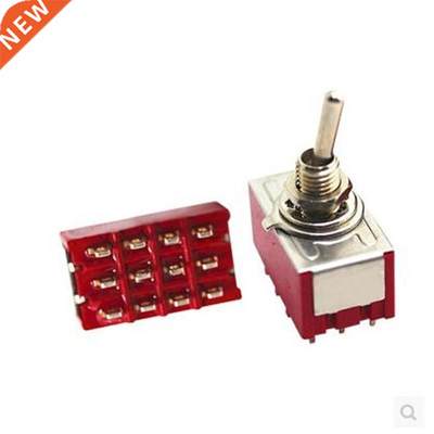 10Pcs 12-Pin Mini Toggle Switch 4PDT ON-OFF-ON 2A250V/5A125V