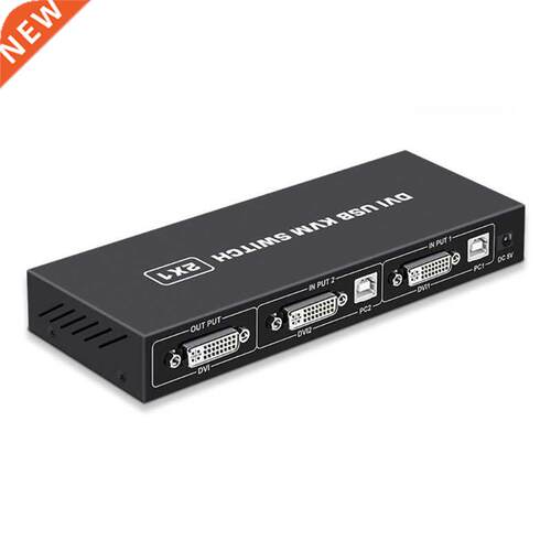 USB Switch 2 In 1Out DVI KVM Docking Station Switch Selector