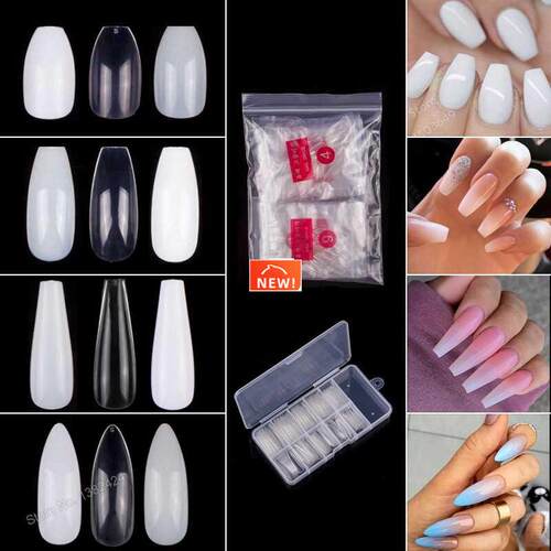 500pcs To 600pcs Ballerina Nail Art Tips Natural False Coffi