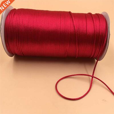 2mm X 20Meters Red Chinese Knot Rattail Satin Cord Braided S