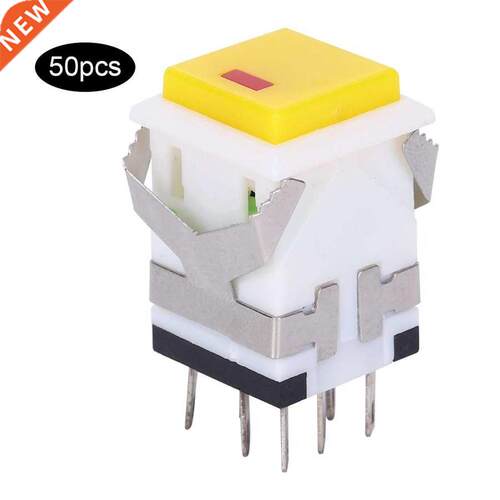50Pcs Button Switch with Automatic Instantaneous Reset Yello